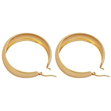 Edforce Stainless Gold-Plated Hypoallergenic Hoop Earrings