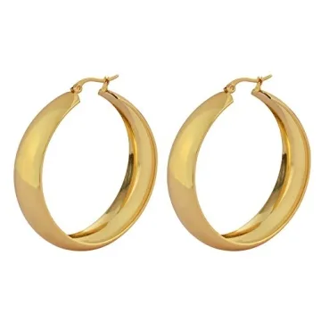 Edforce Stainless Gold-Plated Hypoallergenic Hoop Earrings
