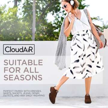 CLOUDAIR Vesta Women's Sneakers: Casual Running, Walking Arch Support Shoes, Lightweight Slip-On Sock Design, Non-Slip Work Shoes for Women, Comfortable Air Cushioned Platform Sneakers, Brown, 7.5