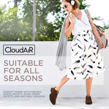 CLOUDAIR Vesta Women's Sneakers: Casual Running, Walking Arch Support Shoes, Lightweight Slip-On Sock Design, Non-Slip Work Shoes for Women, Comfortable Air Cushioned Platform Sneakers, Brown, 7.5