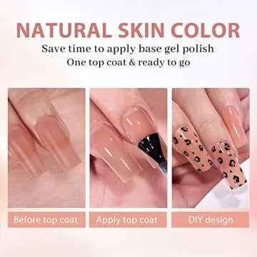 Gel Nail Kit - BTArtbox Soft Gel Nail Tips and Glue Gel Kit, 2 in 1 X-coat Tips with Tip Primer Base, 150pcs Long Square Nails Fake Nails with Gel Nail Glue Top Coat Nail Extension Kit, Brown