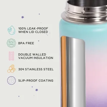 Durable 12oz Kids Water Bottle, Insulated and Leak-Proof  