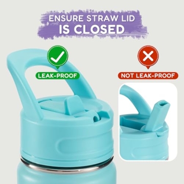 Durable 12oz Kids Water Bottle, Insulated and Leak-Proof  