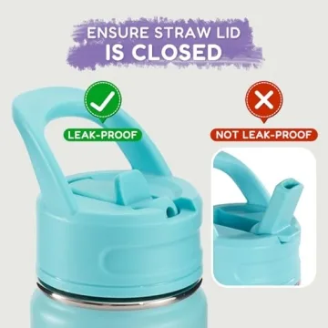 Durable 12oz Kids Water Bottle, Insulated and Leak-Proof  