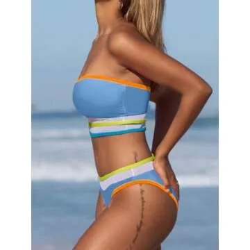 Popvil Neon Bikini - Stylish High Waisted Bathing Suit