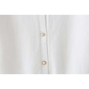 SMILING PINKER Little Girls Crewneck Cardigans Button Knitted Uniform Sweaters Solid Long Sleeves(7-8 Years,White)