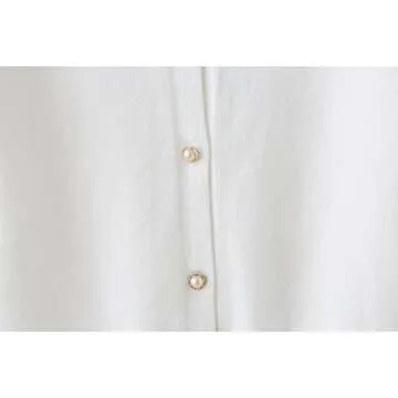 SMILING PINKER Little Girls Crewneck Cardigans Button Knitted Uniform Sweaters Solid Long Sleeves(7-8 Years,White)