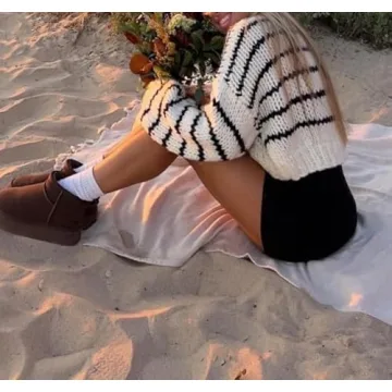 URKITTY Cropped Striped Sweater for Stylish Comfort