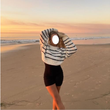 URKITTY Cropped Striped Sweater for Stylish Comfort