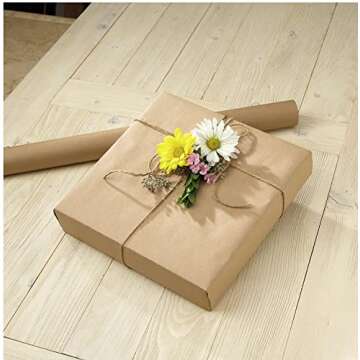 Current Kraft Rolled Wrapping Paper - Pack of 3 Rolls, Jumbo 23-Inch x 32-Foot Christmas Gift Wrap, 183 Square Feet Total, Natural, Red, and White Solid Rolls
