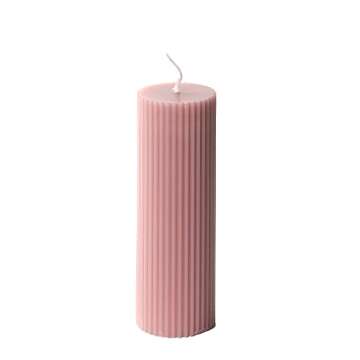 Ribbed Pillar Candles 2x6'' Tall Fluted Column Modern Home Décor Soy Wax Handmade Unscented (4 Pack...
