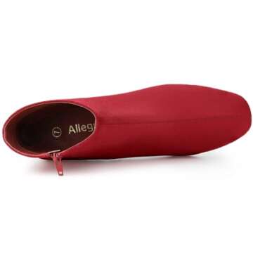 Allegra K Women’s Chunky Heel Red Ankle Boots for Style
