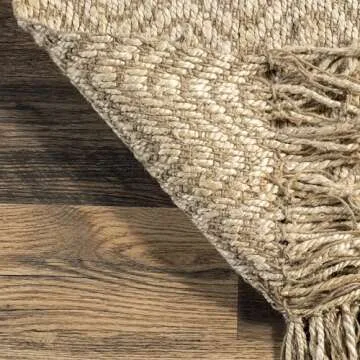 nuLOOM Don Chevron Jute Tasseled Area Rug - Natural - 5x8