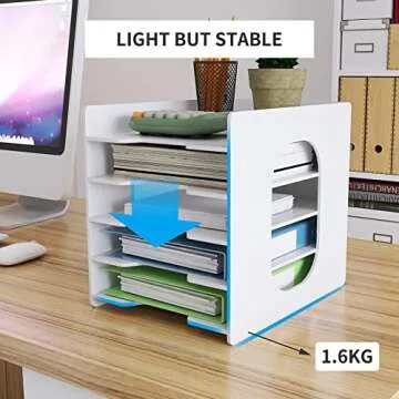 Natwind Office Desk Document File Organizer A4 File Holder Desktop Accessories Organizer Paper letter Hard Copy Document Storage Rack