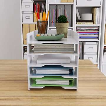 Natwind Office Desk Document File Organizer A4 File Holder Desktop Accessories Organizer Paper letter Hard Copy Document Storage Rack