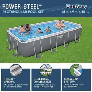 Bestway 18'x9' Above Ground Swimming Pool Set - Fun for All!