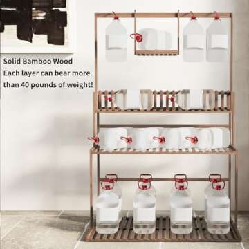 COPREE Bamboo Hanging Plant Stand Planter Shelves Flower Pot Organizer Rack Folding Display Shelving Plants Shelf Unit Holder