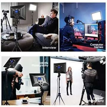 IVISII LED Video Light Kit, 2-Pack 45W Photography Lights with Stand, Dimmable Bi-Color 3000K-8000K Panel Light for Game/Live Streaming/YouTube/Photography