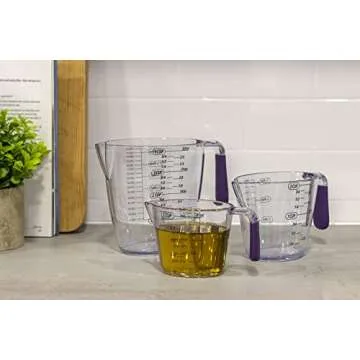 Colourworks Measuring Jug Set - 3 Plastic Jugs in Purple