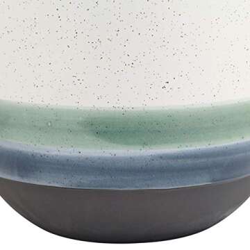 Rivet Westline Hand-Painted Stoneware Planter 10H Teal Blue