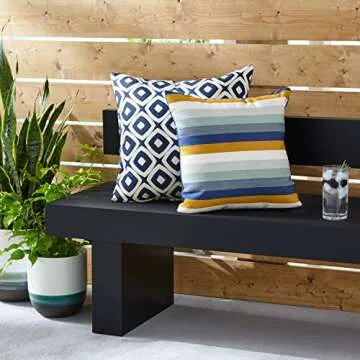 Rivet Westline Hand-Painted Stoneware Planter 10H Teal Blue