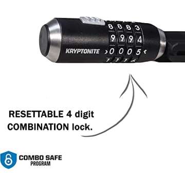 Kryptonite KryptoFlex Bike Lock Cable, 2FT/6FT/10FT Long 12mm Thick Heavy Duty Braided Steel Cable Anti-Theft Security Lock for Outdoor Equipment, Combination/Key Bike Lock