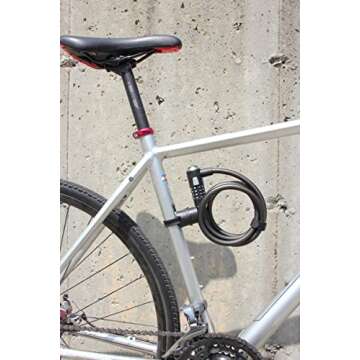 Kryptonite KryptoFlex Bike Lock Cable, 2FT/6FT/10FT Long 12mm Thick Heavy Duty Braided Steel Cable Anti-Theft Security Lock for Outdoor Equipment, Combination/Key Bike Lock