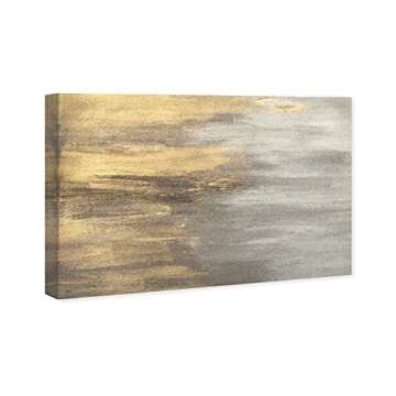 The Oliver Gal Artist Co. Oliver Gal 'Into The Night' Gray Abstract Wall Art Print Premium Canvas 30" x 20" Gold