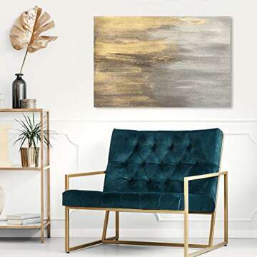 The Oliver Gal Artist Co. Oliver Gal 'Into The Night' Gray Abstract Wall Art Print Premium Canvas 30" x 20" Gold