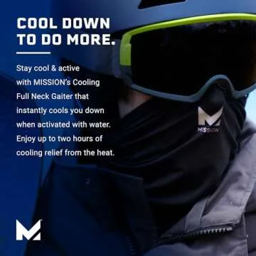 MISSION Cooling Multi-Use Neck Gaiter, Black - Lightweight & Durable - Cools Up to 2 Hours - UPF 50 Sun Protection - Machine Washable