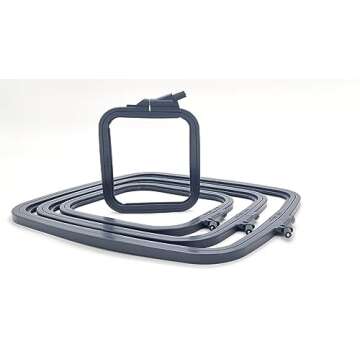 Nurge Anthracite 4 Pcs Set Plastic Square Embroidery Hoop, Cross Stitch Hoops, Punch Needle Hoop , DIY Craft Sewing,ABS Plastic Embroidery Hoops