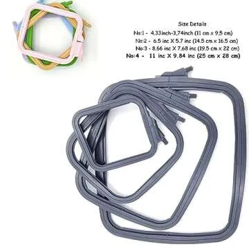 Nurge Anthracite 4 Pcs Set Plastic Square Embroidery Hoop, Cross Stitch Hoops, Punch Needle Hoop , DIY Craft Sewing,ABS Plastic Embroidery Hoops