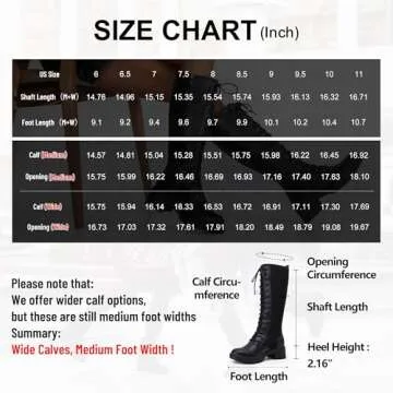Vepose Women's Black Lace Combat Knee High Boots
