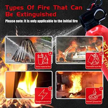 JOSEOZSTA Fire Extinguisher(2 Count)-Extinguisher for Home, car, Work, Camping,Boat-Suitable for Extinguishing Solid Material Fires, Liquid Fires, Charged Material Fires, Cooking Fires (RED)