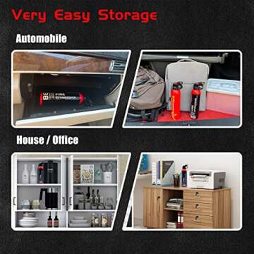 JOSEOZSTA Fire Extinguisher(2 Count)-Extinguisher for Home, car, Work, Camping,Boat-Suitable for Extinguishing Solid Material Fires, Liquid Fires, Charged Material Fires, Cooking Fires (RED)