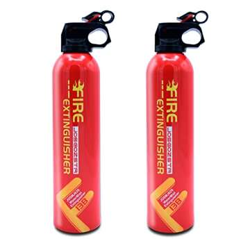 JOSEOZSTA Fire Extinguisher(2 Count)-Extinguisher for Home, car, Work, Camping,Boat-Suitable for Extinguishing Solid Material Fires, Liquid Fires, Charged Material Fires, Cooking Fires (RED)