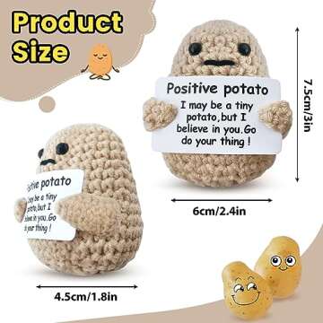 Airevesket Mini Funny Positive Potato, Cute Wool Funny Knitted Positive Potato, Positive Gifts Funny Gifts Positive Potato for New Year Gift Birthday Gifts Party Decoration Encouragement