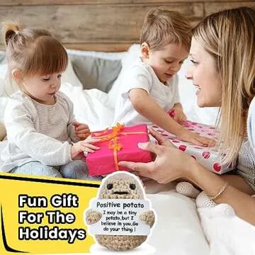 Airevesket Mini Funny Positive Potato, Cute Wool Funny Knitted Positive Potato, Positive Gifts Funny Gifts Positive Potato for New Year Gift Birthday Gifts Party Decoration Encouragement