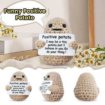 Airevesket Mini Funny Positive Potato, Cute Wool Funny Knitted Positive Potato, Positive Gifts Funny Gifts Positive Potato for New Year Gift Birthday Gifts Party Decoration Encouragement