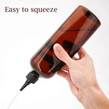 Cosywell Applicator Bottle for Hair Squeeze Bottle 2 Pack 16 Ounce Oil Bottles for Hair Dye Bottle with Cap PET Plastic Refillable Bottles Brown