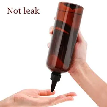 Cosywell Applicator Bottle for Hair Squeeze Bottle 2 Pack 16 Ounce Oil Bottles for Hair Dye Bottle with Cap PET Plastic Refillable Bottles Brown
