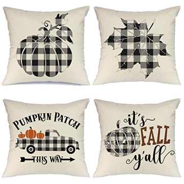 AENEY Fall Decorative Pillow Covers Set of 4 for Thanksgiving
