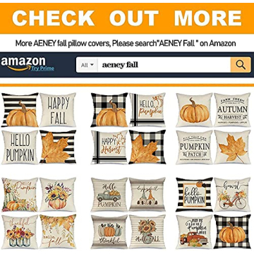 AENEY Fall Decorative Pillow Covers Set of 4 for Thanksgiving