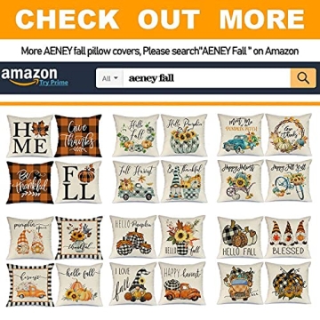 AENEY Fall Decorative Pillow Covers Set of 4 for Thanksgiving