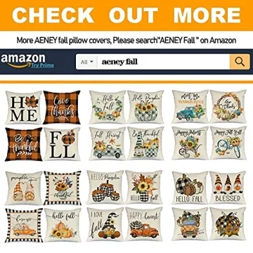 AENEY Fall Decorative Pillow Covers Set of 4 for Thanksgiving