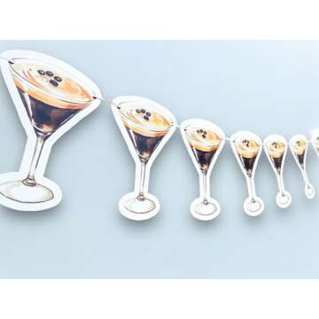 Espresso Martini Banner | Espresso Martini Garland | Espresso Martini Decorations | A Tini Bit Older | Espresso Martini Party | Dirty Thirty Decor |