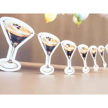 Espresso Martini Banner | Espresso Martini Garland | Espresso Martini Decorations | A Tini Bit Older | Espresso Martini Party | Dirty Thirty Decor |