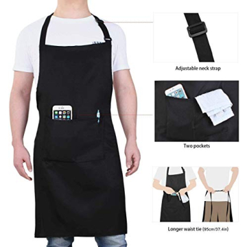 Will Well Adjustable Chef Apron for Cooking with Pockets