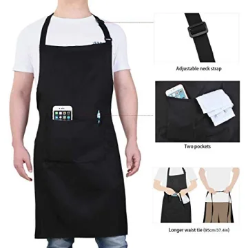 Will Well Adjustable Chef Apron for Cooking with Pockets
