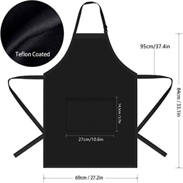 Will Well Adjustable Chef Apron for Cooking with Pockets